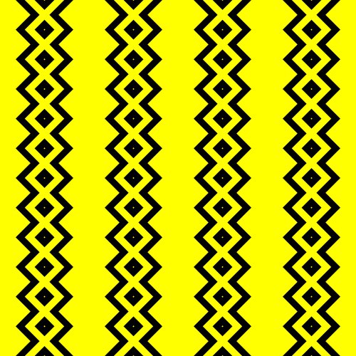Yellow and black geometric pattern.